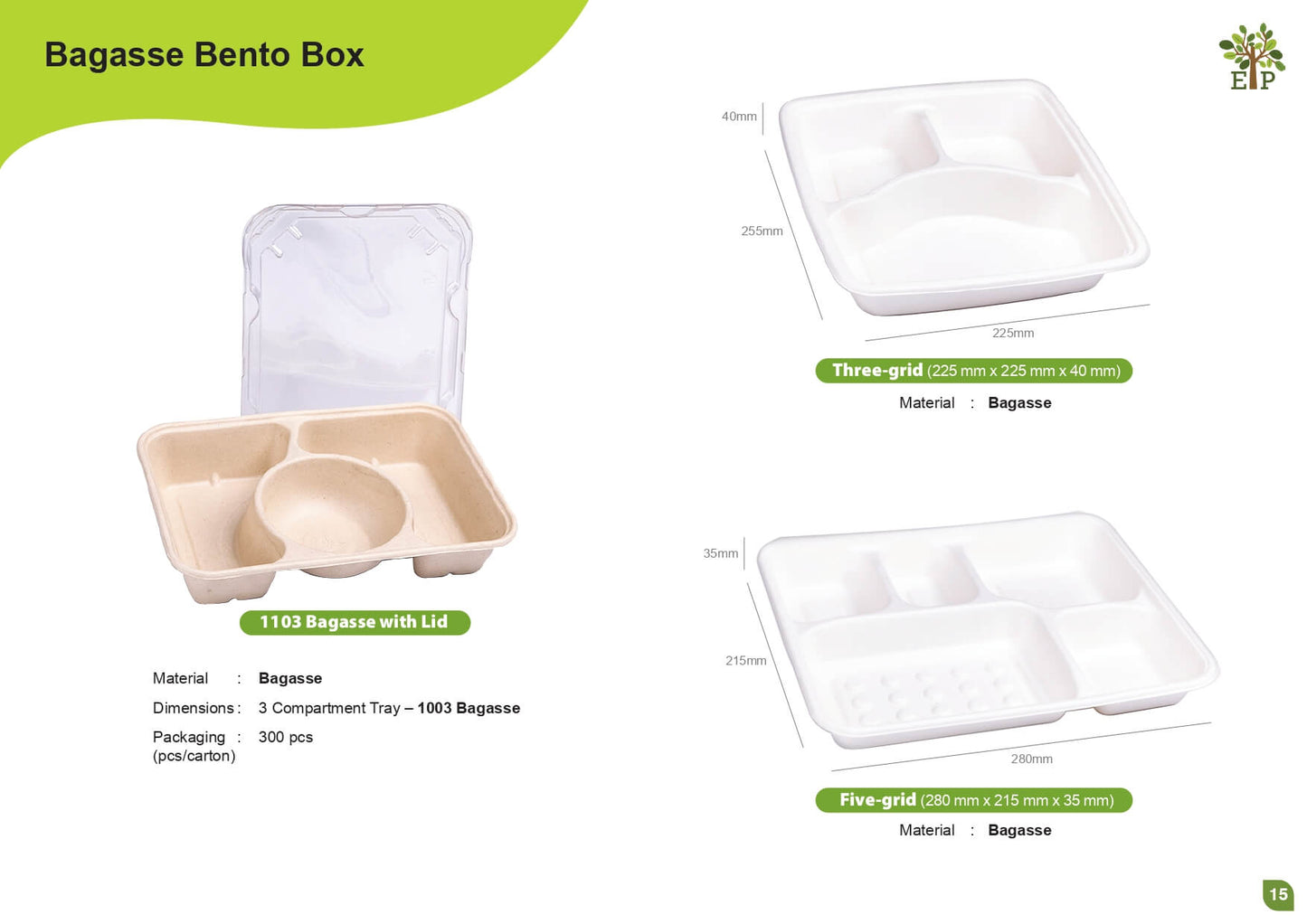 Bagasse Bento Box